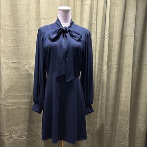 Tibi bow tie Elegant Navy Blue Women's Dress, US6